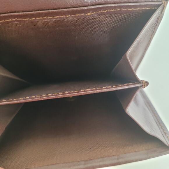 Chloe Canvas Leather Bifold Wallet Tan Brown Compact Bifold Small Box - Picture 8 of 10